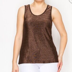 Sparkly Luxe Tank - Brown